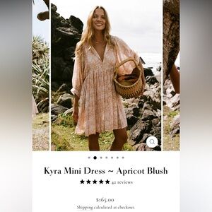 Daughter’s of India Kyra mini dress apricot blush extra small NWT